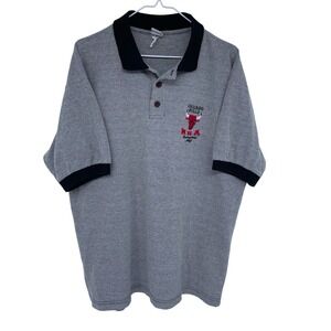 Vintage 90s Chicago Bulls‎ 1998 NBA Finals Champs Polo Large Gray True Fan
